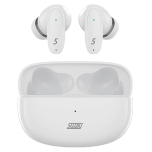 Sway Dual Microphone ENC Comfort Fit True Wireless Headphones with Power Go Charging Case by Sway