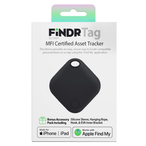 Sway FINDR Tracker Tab with Silcone Cover and Hook/Holder for Apple Devices Black by Sway