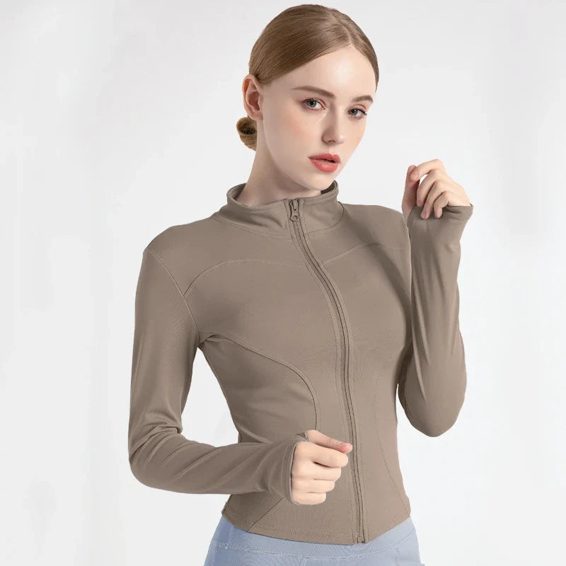 Women's Slim  Fit Zip Up Workout Jacket