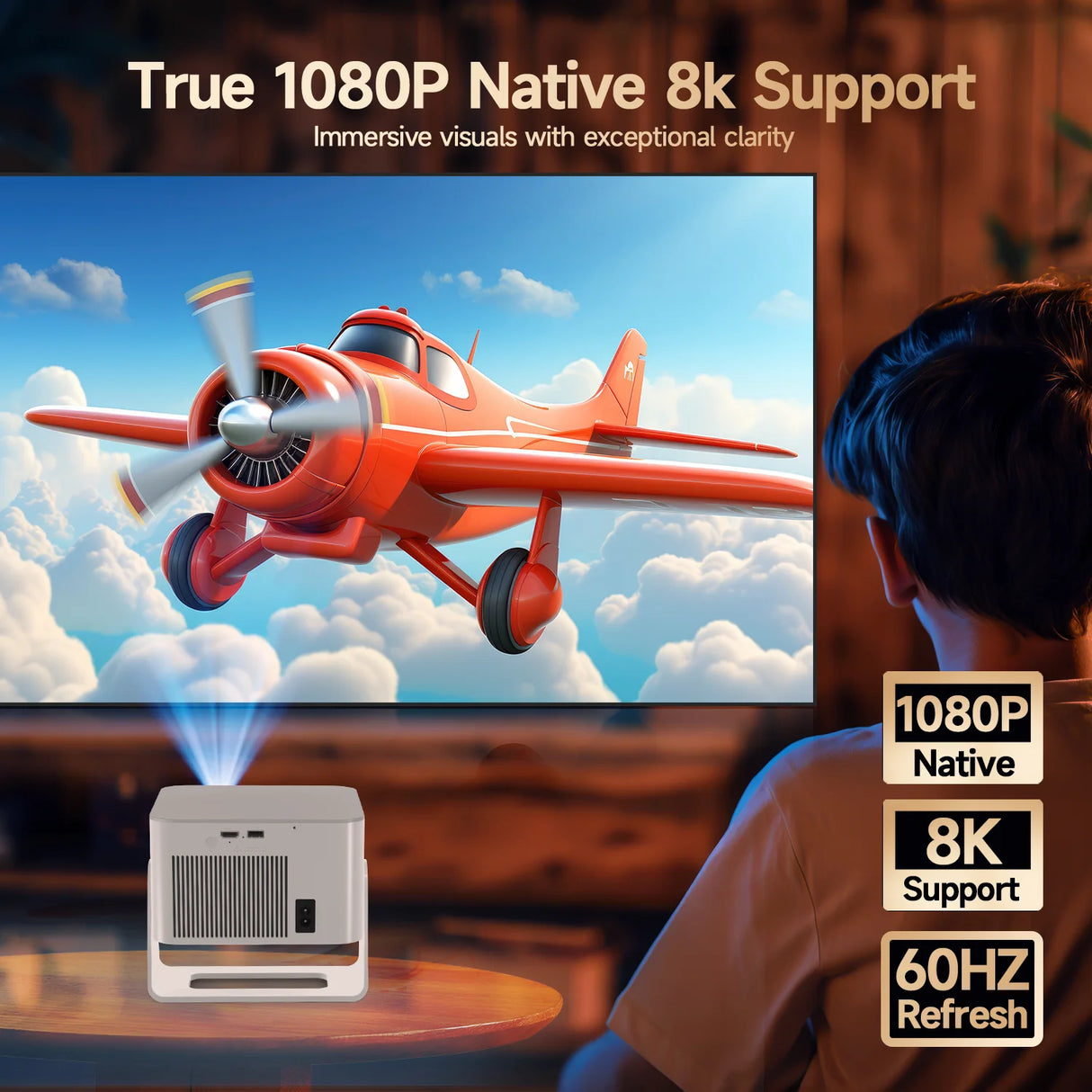 Magcubic HY350Max 900ANSI Android 14 Projector Auto Focus Projector Support 8K Native 1080P Wifi6 BT5.4 16G Allwinner H726 Portable Projector