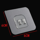 10PCS Transparent Self-Adhesive Wall Hooks for Kitchen & Bathroom Storage