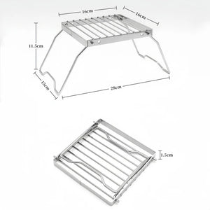 Compact Camping Stove Grill Rack & Burner for Outdoor Cooking