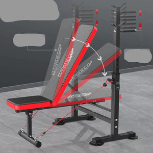 600lb Capacity 6-in-1 Weight Bench with Squat Rack