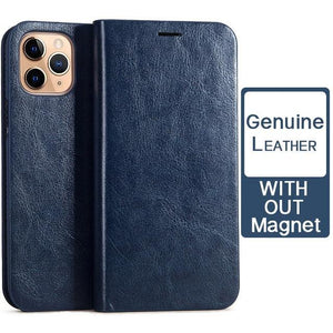 Brown Genuine Leather Flip Case For iPhone Luxury Wallet Card Cover For iPhone 14 13 Leather iPhone Case Kickstand Card Holder Flip Leather Wallet Phone Case