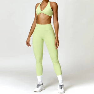 2-Piece Yoga Set Push Up Bra High Waisted Leggings