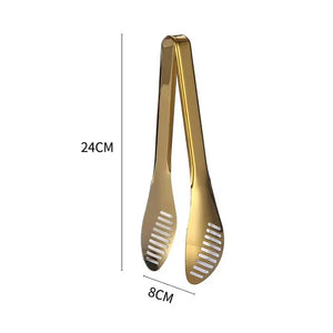 1Pc Golden Stainless Steel Food Tong BBQ Clip Steak Cake Dessert Clips For Hotel Restaurant Home Cooking Utensils Kitchenware
