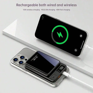 Portable Magnetic Charger 10000mAh, Wireless Power Bank With LED Display, USB-C PD Fast Charging, Travel Backup Battery For IPhone17 Series
