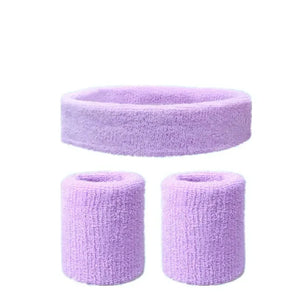 Cotton Sweatband Bundle Headband and Wristbands