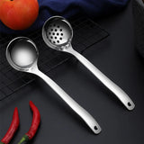 Stainless Steel Long Handle Skimmer Ladle with Fine Holes