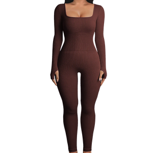 Sleek and Stylish  Ribbed Yoga Jumpsuit