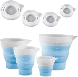 Foldable Silicone Measuring Cup 50-500ml for DIY Epoxy Resin Jewelry