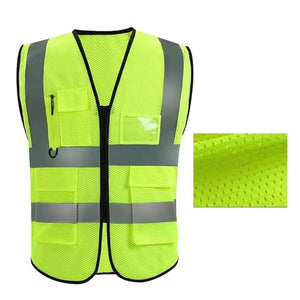 Reflective Safety Vest with Multiple Pockets