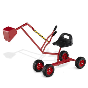 Sand Digger for Kids with 2-Handed Controls and Flexible Shovel-Red