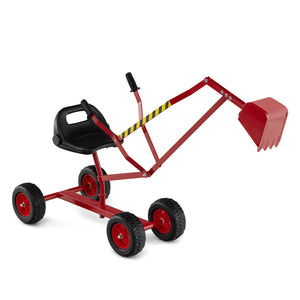 Sand Digger for Kids with 2-Handed Controls and Flexible Shovel-Red