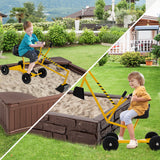 Sandbox Toy Digger with 2-Handed Controls and Flexible Shovel for Kids-Yellow