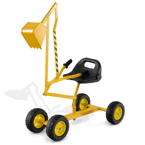 Sand Digger for Kids with 2-Handed Controls and Flexible Shovel-Yellow