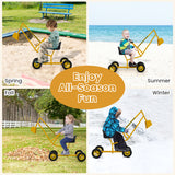 Sand Digger for Kids with 2-Handed Controls and Flexible Shovel-Yellow