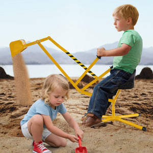 Sand Digger with 2-Handed Controls and Flexible Shovel for 3+ Years Old Kids-Yellow