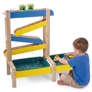 Sand and Water Table for Toddlers with 2 Water Basins-Multicolor