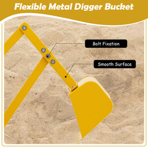 Sand Digger with 2-Handed Controls and Flexible Shovel for 3+ Years Old Kids-Yellow