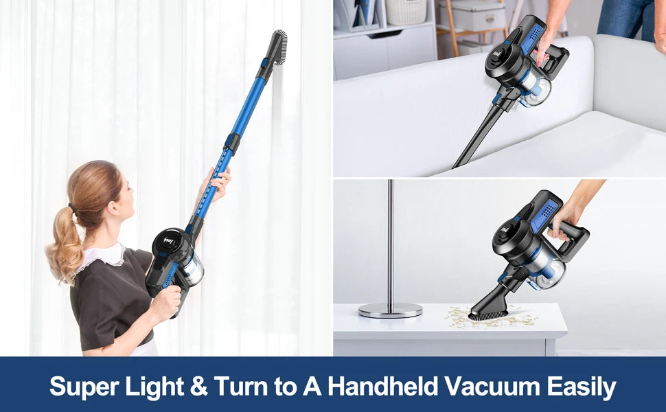 INSE N650 Cordless Vacuum Cleaner, 25Kpa Lightweight Stick Vacuum, Up to 45 Min
