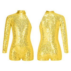 Girls' Ballet Leotard with Sequin Zipper
