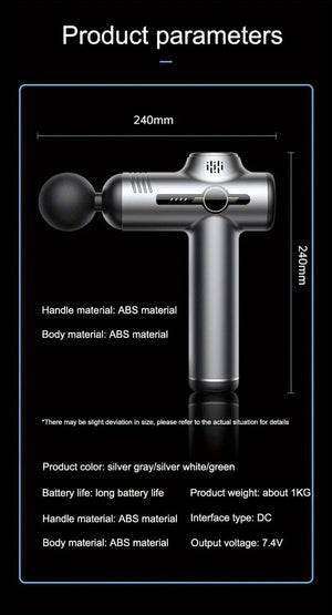 Deep Muscle Massage Gun Portable, Fascia Vibration Gun for Body Neck Back Relaxation, Fitness Slimming Tool