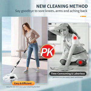 9 In 1 Electric Spin Scrubber Cordless Waterproof Cleaning Brush Multifunctional Tile Floor Tub Bathroom Kitchen Household Tool