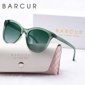 BARCUR Women’s Transparent Fashionable Cat Eye Sunglasses – Polarized UV400 Gradient Lenses for Summer Travel Party & Vacation – Comfortable Durable Best Gift Idea