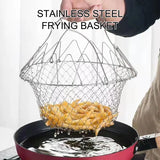 Stainless Steel Foldable Fryer Basket Strainer Durable Kitchen Appliance