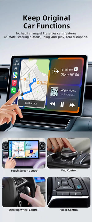 Vyvylabs Upgraded Wireless Carplay Adapter Convert Wired to Wireless Carplay Adapter Fast Auto Connection for iPhone Android Device