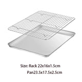 2Pcs Stainless Steel Cake Stand Cooling Rack Non-stick Baking Tray