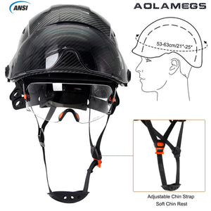 Carbon Fiber Pattern Safety Helmet with Visor & Goggles
