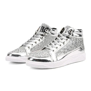 Hip Hop Inspired High Top Sneakers with Mirrors