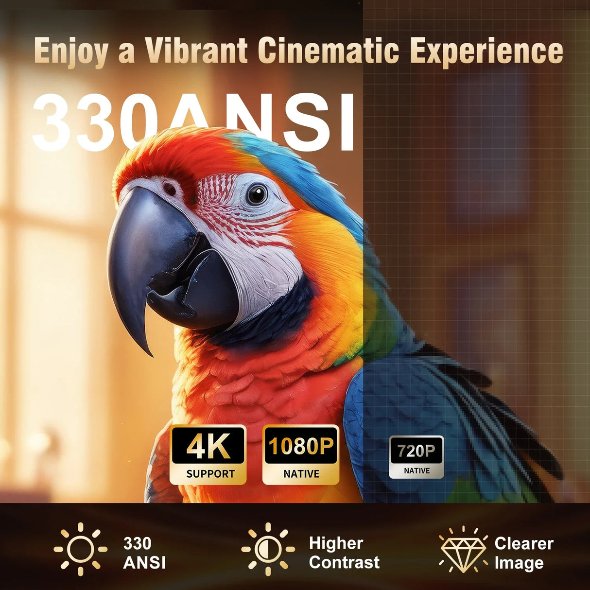 Magcubic HY310 Home Projector 1080P Mini Projector 4K AF Native 5W Speaker Air Mouse Voice Assistant Upgrated 330ANSI Android11