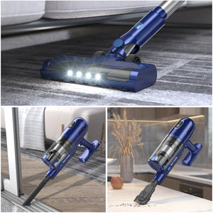 PrettyCare P1 Cordless Vacuum Cleaner 45 Mins 28Kpa Powerful Stick Vacuum with Brushless Motor LED Touch Display