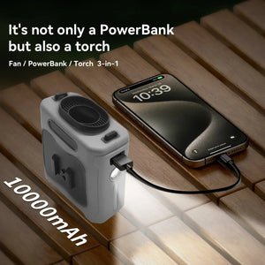 Portable Waist Fan 20000mAh Outdoor Hanging Neck Fan Rechargeable Strong Wind Waist Clip Camping Fan with Power Bank Lighting