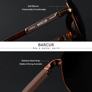 BARCUR Sunglasses Retro Chic Men Fashion Oversized Pilot Style Sunglasses with Mirrored TAC Lenses Durable Stainless Steel Frame for Hiking Outdoor Sports and Sun Protection for Summer