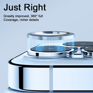 3D  Protective Glass Camera Protector Cover For iPhone 13 Pro Max i Phone 13Pro 13 Mini Rear Lens Metal Ring Protect Camera Lens Case Individual Metal Scratch Resistant HD Clear Case Tempered Glass Camera Case