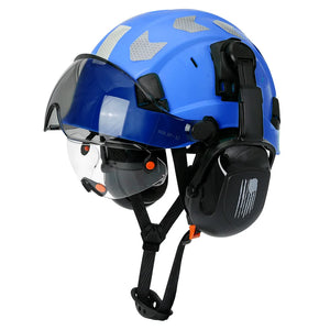 Total Head Protection: Safety Helmet with Visor and Earmuffs