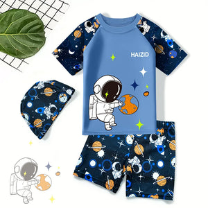 3-Piece Cartoon Swimsuit for Little Boys