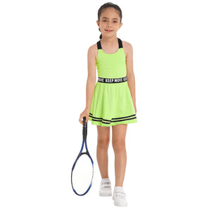 Girls' Sleeveless Tennis Dress with Shorts