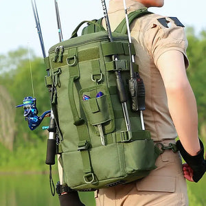 Multifunctional Tactical Backpack for Fishing, Camping & Hiking
