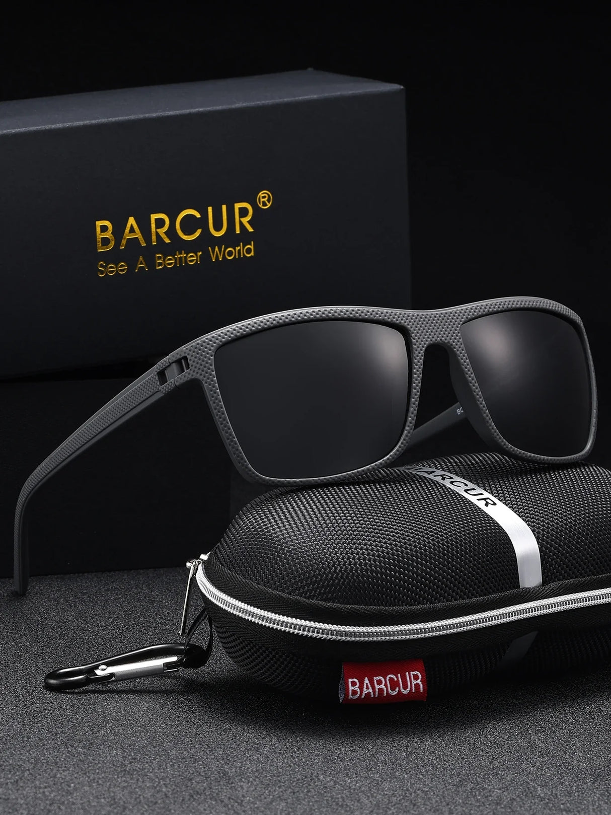 BARCUR Classic Fashionable Men’s Polarized Sports Sunglasses – Durable Lightweight Rectangular Frame UV400 TAC Lenses Comfortable Fit Outdoor Eyewear for Hot Summer Days All Ages and Activities