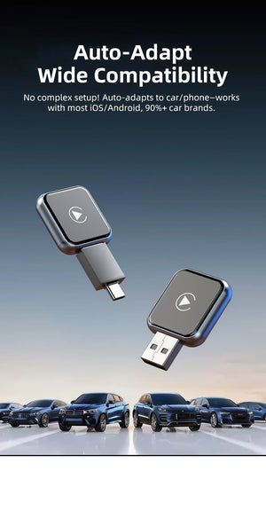 Vyvylabs Upgraded Wireless Carplay Adapter Convert Wired to Wireless Carplay Adapter Fast Auto Connection for iPhone Android Device