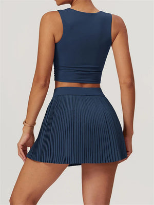Women's 2 Piece Yoga Tennis Skirt Set Gym  Outdoor  & Sportswear