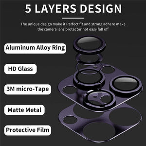 Camera Lens Metal Protector Glass For iPhone 14 13 Pro Max 13 Mini Back Lens Cap On iPhone 14 Plus Full Cover Protective Cases Metal Camera Cover with Tempered Glass Screen Protector