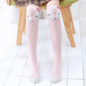 Colorful Embroidered Knee High Socks for Girls