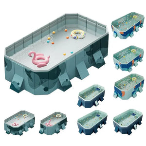 Spacious, Non-Inflatable PVC Pool: Easy Set-Up & Foldable for Family Fun