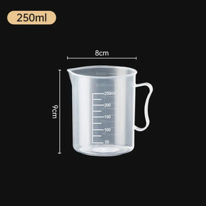 Large Clear Measuring Cup with Lid - Plastic, Graduated Scale, Kitchen & Lab Use